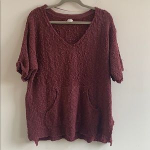 O’neill burgundy sweater like top size XXL!